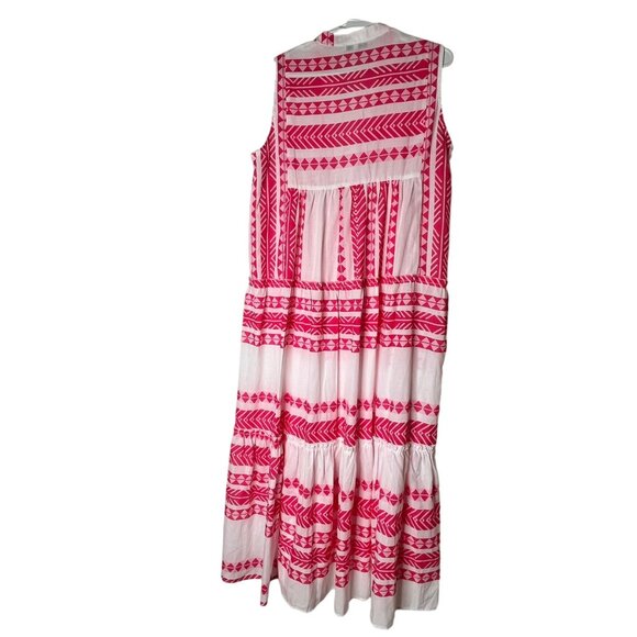 Cezele Collection Sleeveless Midi Dress With Pink Geometric Patterns Size medium - Picture 5 of 6